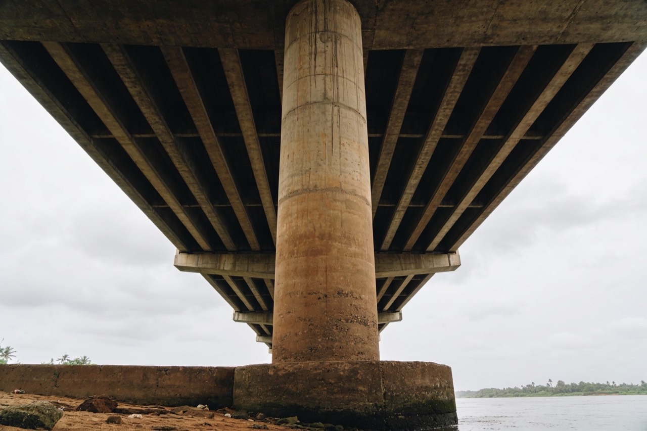Bridge & Structural Engineering — Pier and deck soffit from the riverbank