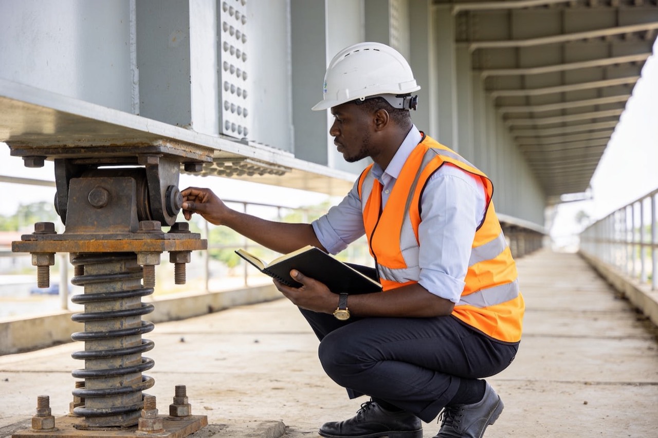 Bridge & Structural Engineering — Inspecting a bearing and expansion joint