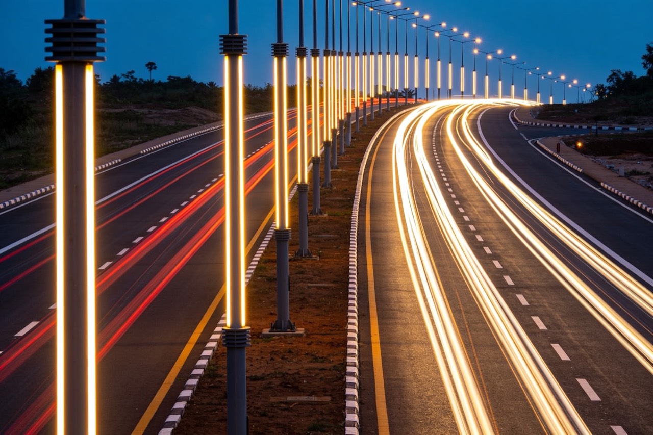 Highway Engineering & Transportation Planning — Completed dual carriageway at dusk