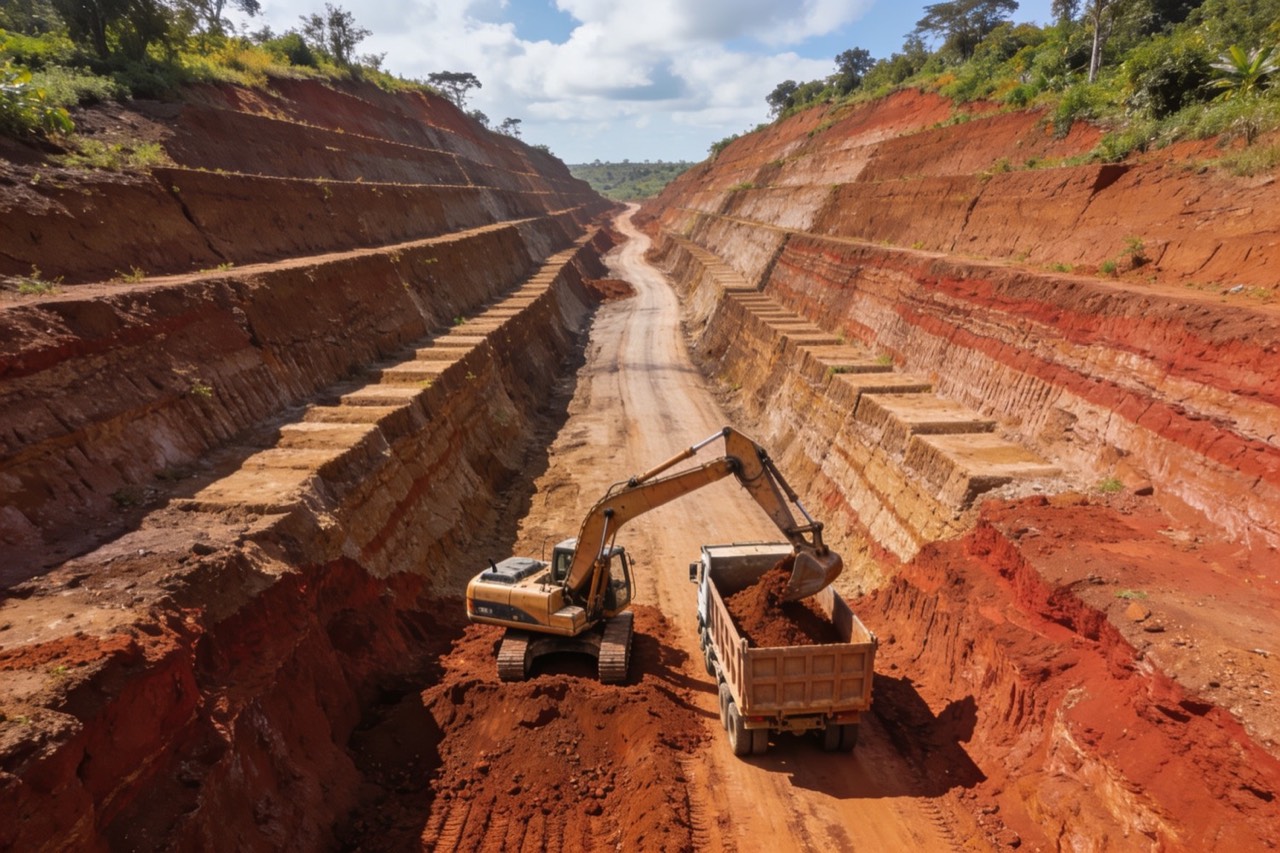 Highway Engineering & Transportation Planning — Cutting through a laterite hillside