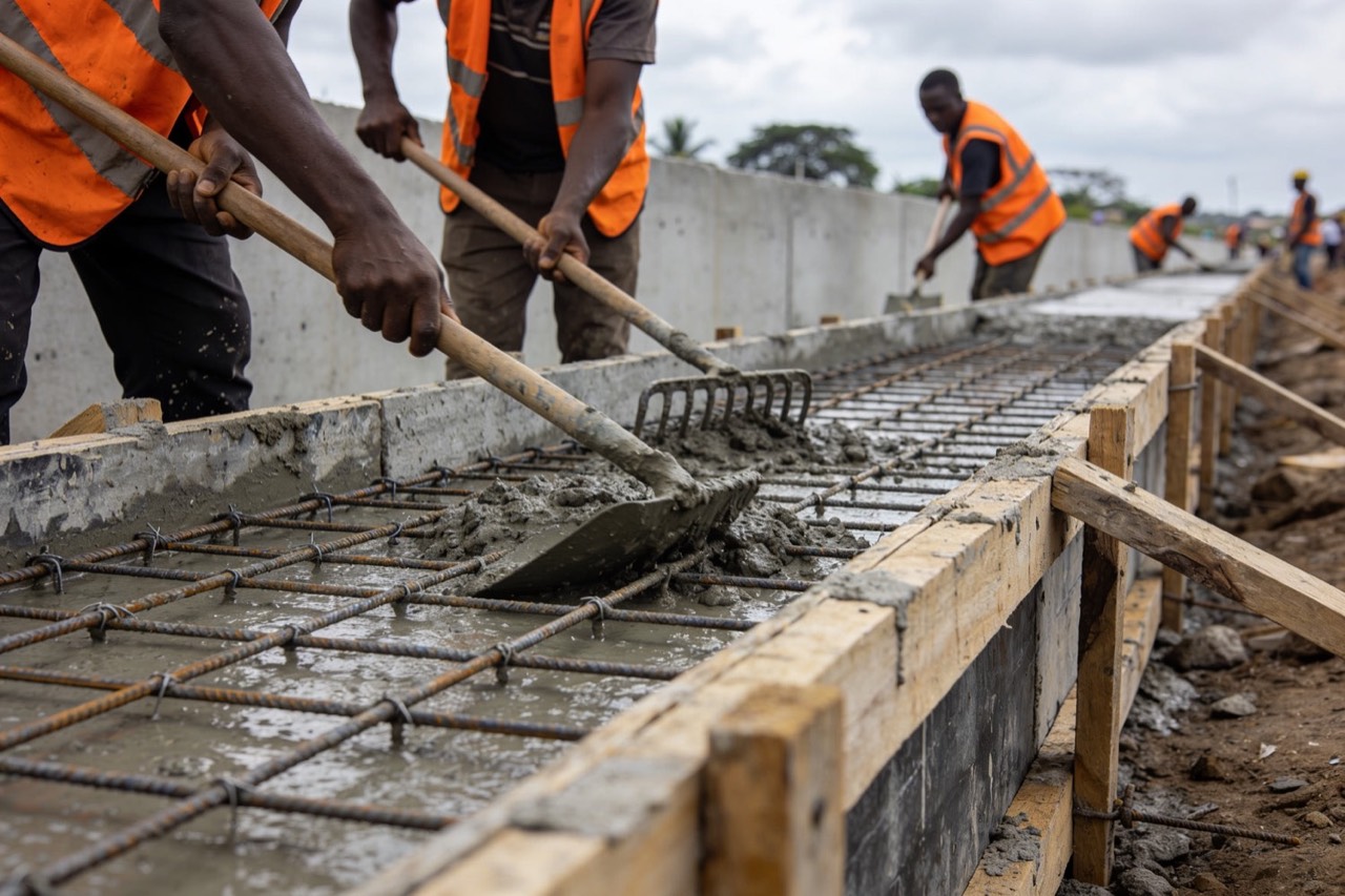 Erosion & Flood Control — Lined channel under construction