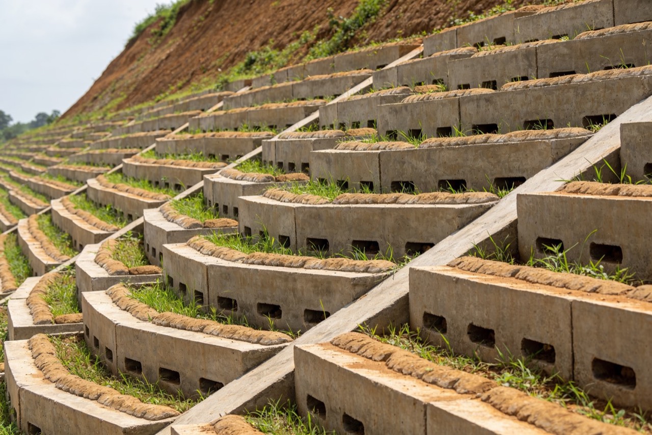 Erosion & Flood Control — Stepped slope revetment