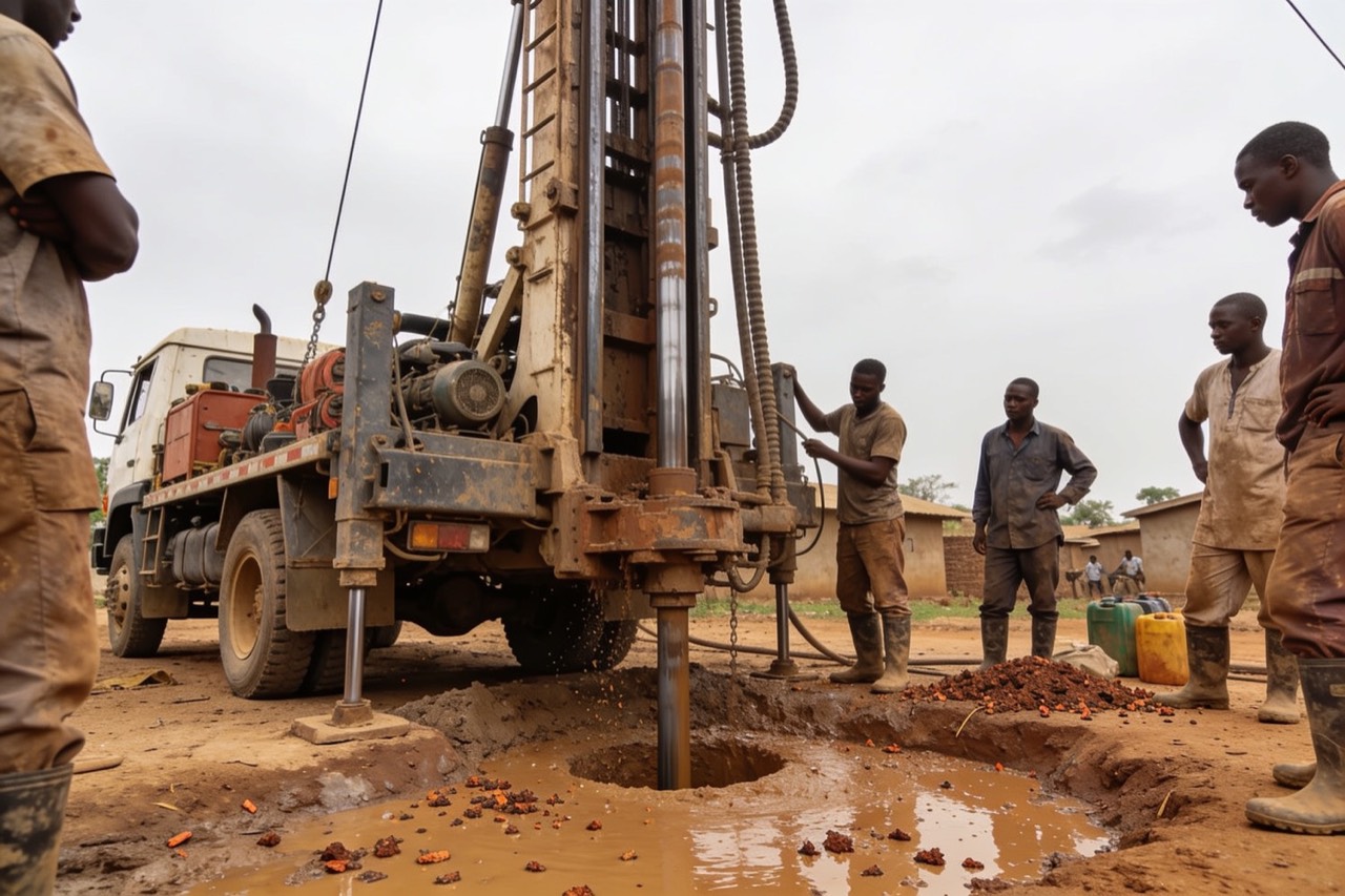 Water Resources & Environmental Engineering — Borehole drilling rig at work
