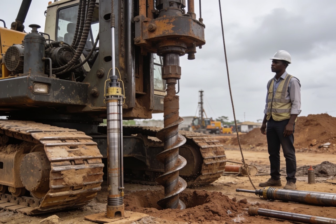 Site Investigation & Geotechnical Engineering — Soil sampling rig on site