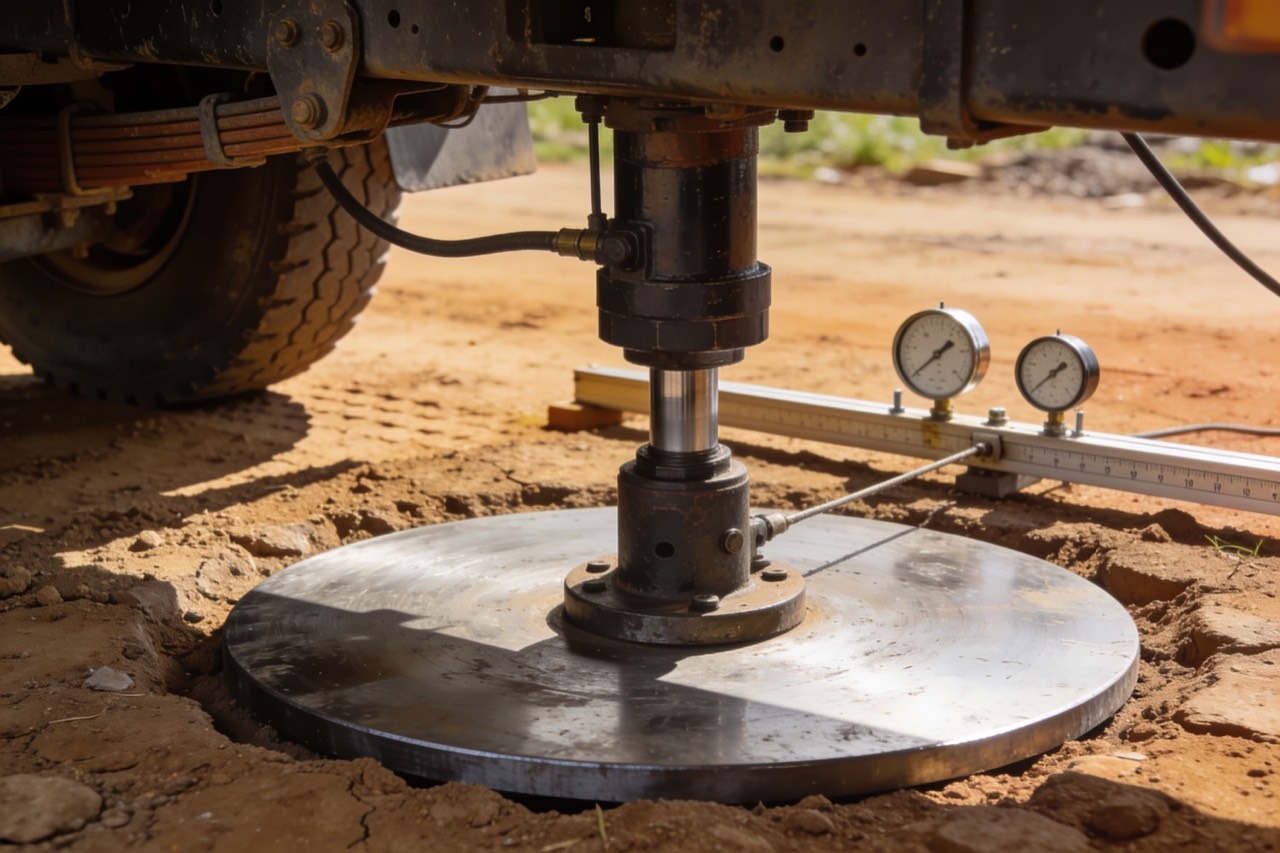 Site Investigation & Geotechnical Engineering — Plate bearing test underway