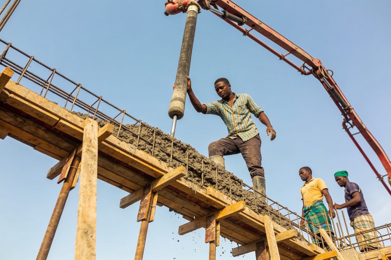 Supervision of Construction Works — Concrete pour with poker vibrator