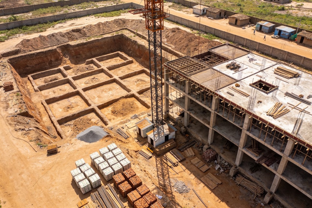 Supervision of Construction Works — Site progress from above